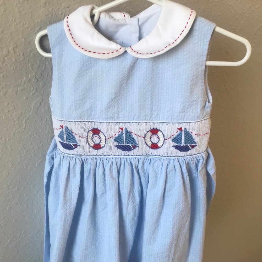 Nautical smocked dres
